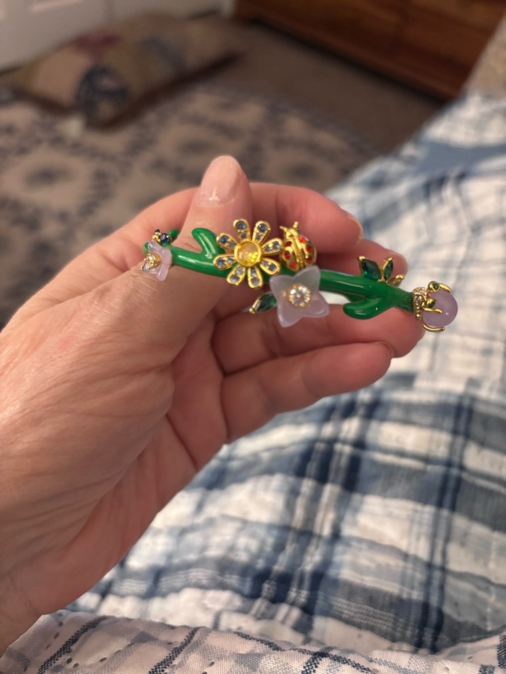 Kate Spade Floral Enamel & Crystal Gardening Bracelet